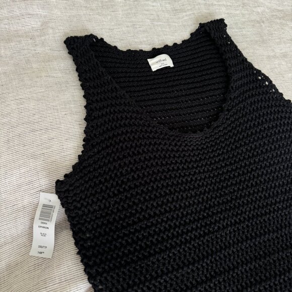 NWT Aritzia Wilfred Ephron Black Crochet Midi Dress - Picture 3 of 7